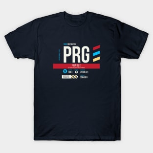 Prague (PRG) Airport Code Baggage Tag T-Shirt